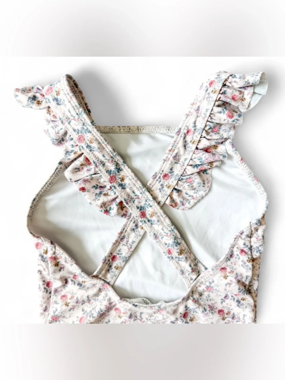 Minnow Toddler Girls Floral Ruffle One-Piece Swimsuit - Size 5/6T